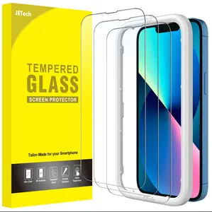 Full Coverage Screen Protector for iPhone 13/13 Pro 6.1-Inch, Tempered Glass Film with Easy Installation Tool, Case-Friendly, HD Clear, 3-Pack