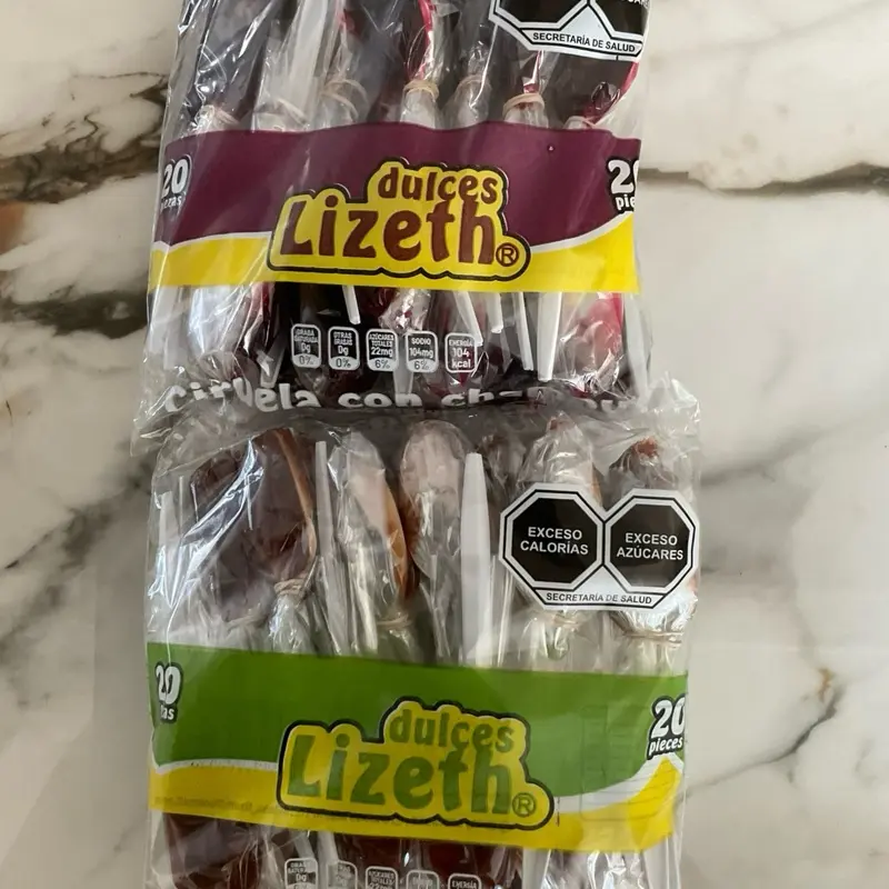 Natural Tamarindo Pulp Spoon Candy 20 pieces Dulces Lizeth tamarindo or plum with chamoy