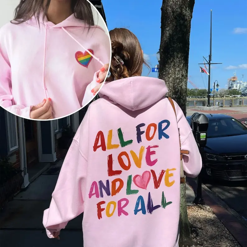 All For Love And Love For All Shirt, Pride Month LGBTQ TShirt, Pride Ally Era Sweatshirt, Gay Pride Month, LGBT Gift For Friend Hoodie, T-shirt and sweater