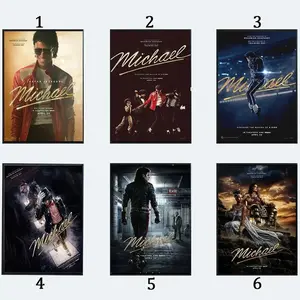1pc 2d Flat Canvas Painting Michael Jackson Music Legend Iconic Performance Wall Decor For Living Room Bedroom Office Restaurant Bar Wall Decoration Artworks # Michael Jackson # Jaafar Jackson # biopic # music legend