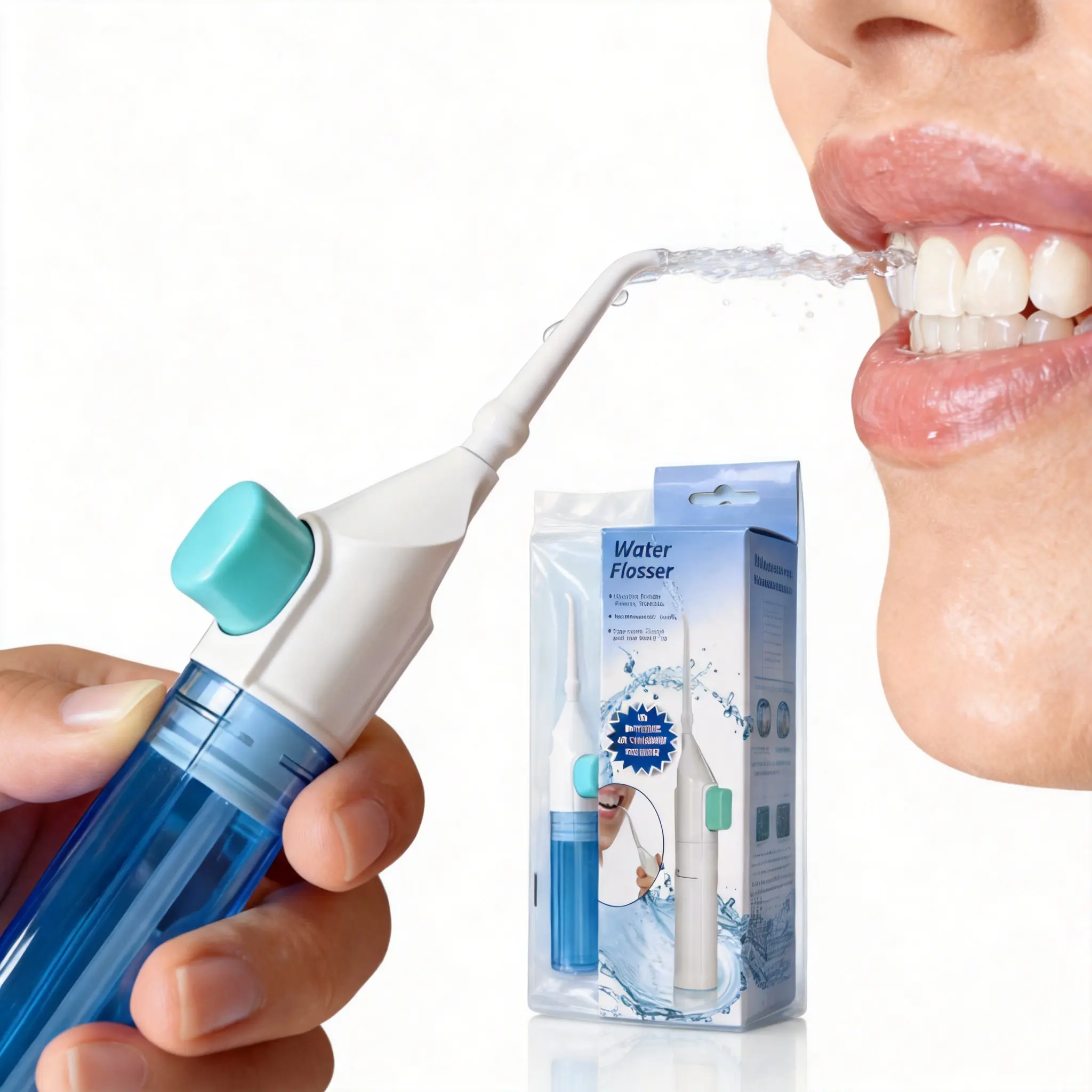 Portable Water Flosser & Oral Irrigator, Battery-Free with Adjustable Pressure for Deep Cleaning, Suitable for Travel, Kids & Adults