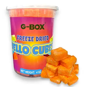 G-Box Freeze Dried Jello Cubes Orange Flavor - USA-Made Freeze-Dried Candy - Handmade Freeze Dried Frozen Jello Sweet Snack
