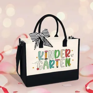 Teacher Canvas Tote Bag - Kindergarten Teacher Bag, Preschool Teacher, Gift for Teacher Bag, Daycare Worker Gift, Back To School Gift