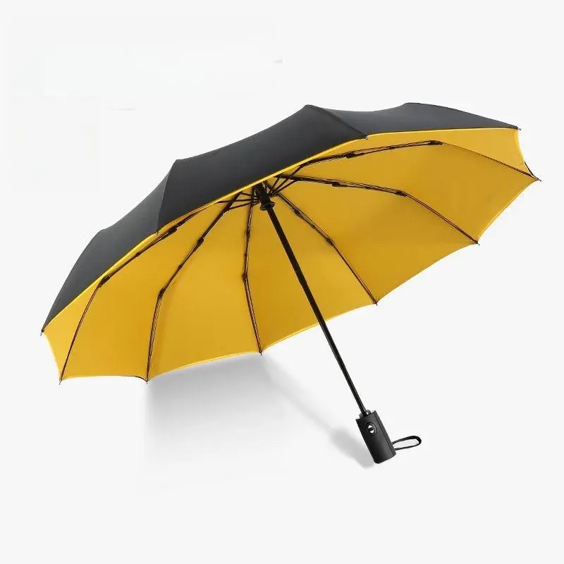 Double Layer Windproof Wind Resistant Umbrella with 10 Ribs, Lightweight, One-Touch Automatic Open, Compact and Portable Folding Umbrella, Travel Essential, Stylish Grooved Letter Pattern, Perfect Gift for Boyfriend on Valentine's Day