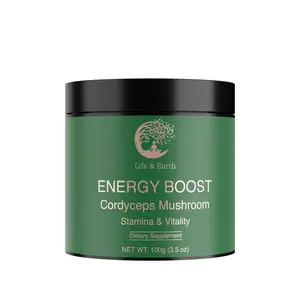 Cordyceps Mushroom Powder – Natural Energy Boost | Stamina, Endurance & Vitality | Life & Earth