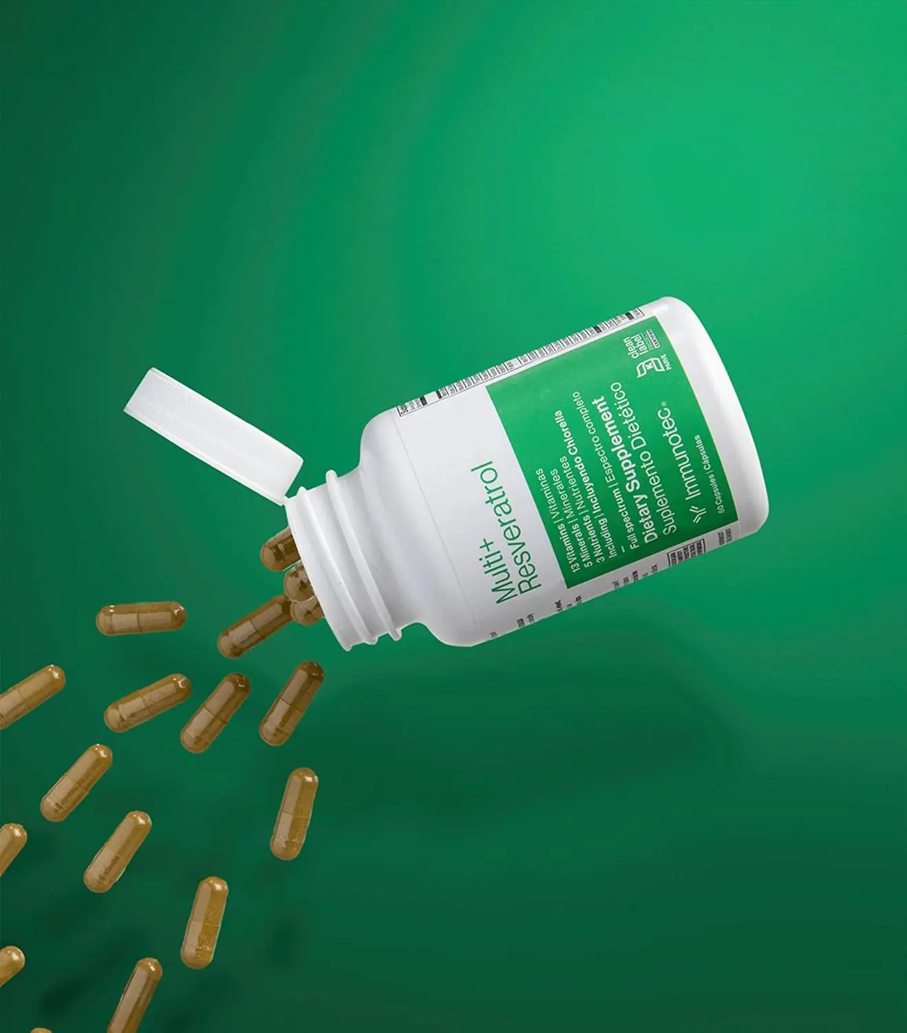 Immunotec Multi-Resveratrol | Multivitamin + Antioxidant Formula with Resveratrol & Chlorella | Daily Energy, Immune & Cellular Support | 60 Capsules Healthcare Fitness