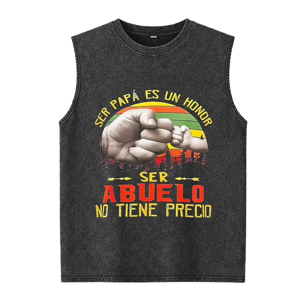 Ser Papá Es Un Honor Ser Abuelo No Tiene Precio Spanish Grandpa Graphic Washed Vest, Latino Father's Day