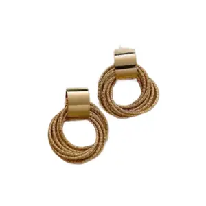 18K Gold Plated Circle Stud Layered Earrings