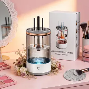 Electric Beauty Cosmetic Brush Cleaner & Spinner - Lightweight Compact Cleansing Device for Makeup Products, 1-Button Operation, USB Powered, Gentle Care for Eyeshadow, Powder Brushes, Ideal for Travel, Home