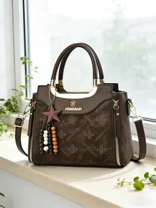 Elegant Women's Handbag, Luxury PU Material Crossbody Shoulder Bag, Striped Pattern, All-Season Use, Perfect Gift for Mother's Day, Fashionable Shoulder Bag
