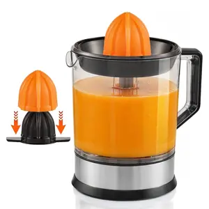 ETS047 BPA-Free 40-Watt Electric Citrus Juicer with 2 Cones, Compact, Large Volume, Pulp Control, Oranges, Lemons, Limes, Grapefruits with Easy Pour Spout, 1.2L, Black/Stainless Steel