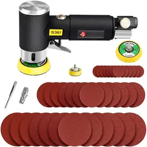 Mini Air Sander 1/2/3 Inch Pneumatic Small Orbital Sander for Auto  Work, Mini Polisher with 45 count Sanding Discs + 3 count Backing Pads, Air