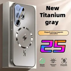Phone case: New Luxury Ultra-thin Phone Case with Heat-dissipating and Strong Magnetic Attraction for Samsung S25 Ultra S25 Plus - Shockproof Anti-Fall Protection, Glass Lens Protect Shockproof Cover