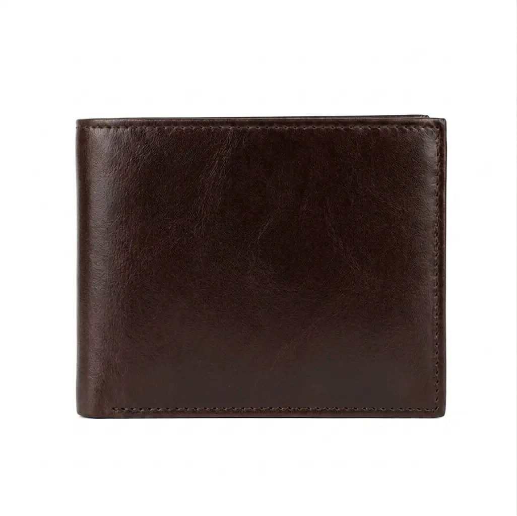 CEKI Men's Chic Bifold Wallet in Full Grain Cowhide Leather, Slim RFID Blocking Design with Coin Purse for Party & Back to School, Bifold Wallets, Father's Day, Cow Hide, Minimalist Decluttering