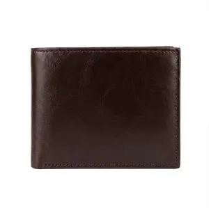 CEKI Men’s Genuine Full Grain Cowhide Bifold Wallet - Dark Brown Minimalist Slim Front Pocket Design with 5 Card Slots, Coin Purse, Utility Pocket, Anti-Theft RFID Blocking, Ideal for Father's Day & Daily Use, Men’s Bifold Wallets