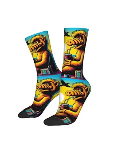 BIIHUDU Men's Alien Movie Full-Body Print Costume Sock for Man - Xenomorph Themed Outfit with Iconic Face & Body Design, for,