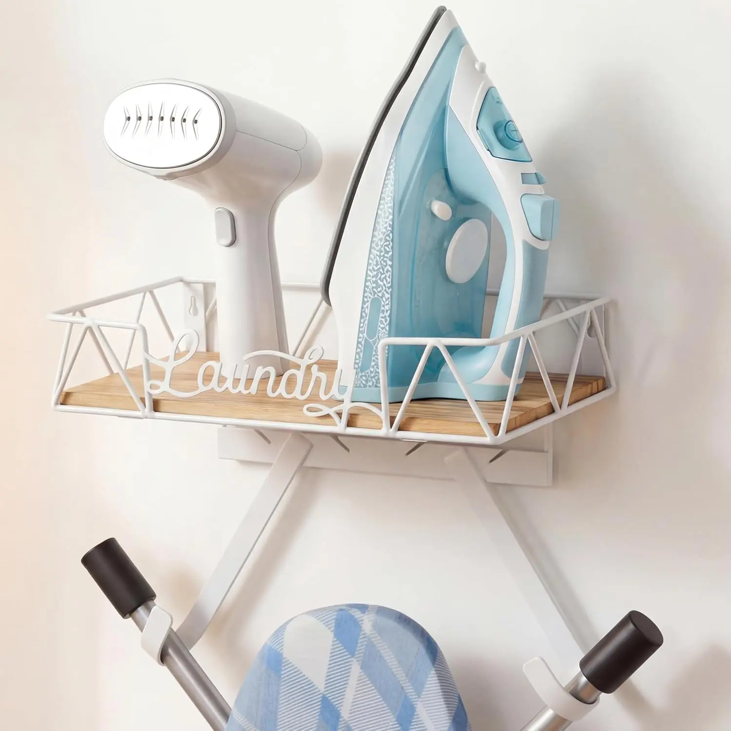 Ironing Board Holder Wall Mount, Ironing Board Hanger, Iron Board Wall Mount(T&V Shaped), Iron Storage, Laundry Room Organization&Farmhouse Laundry Room Decor