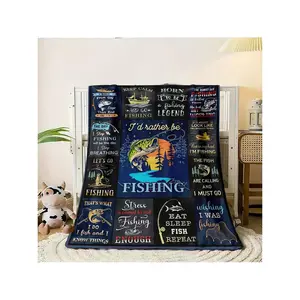 Fishing-Themed Fish-Shaped Blanket - Cozy Throw With Keep Calm & Fish On Design, Men,, Women, And Anglers, All-Season Comfort, Black, Fishing Blanket, Allseason, Humorous Item, Durable Fabric, Birthday Mother's Day Size 70x140cm/27. 56x55. 12 In