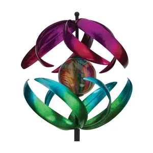 Regal Art & Gift Solar Vertical Wind Spinner -Swirl