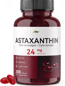 Astaxanthin Supplements 24mg 200 Softgels, Supports Eye, Skin, Joint, Brain, Heart & Immune System Health, Stamina & Healthy Aging for Women & Men, Fresh Microalgae Source