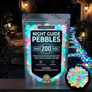 Colorful Glow-in-the-Dark Garden Stones Night Guide Pebbles Rainbow Glow in the Dark Rocks Outdoor Luminous Stones Aquarium Rocks for Garden Path Walkway Yard Fish Tank Decor