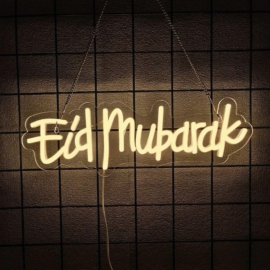 Eid Mubarak Neon Sign Ramadan Mubarak Decorations Islamic Wall Art Moon Star Neon Light  Muslim  Signs for Wall Bedroom Mosque Eid Al Adha Decor Eid Al Fitr Supplies Gifts, Decorative Led Light LED Neon Lights Neon Lamps