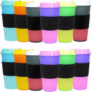 Color Changing Coffee Cups, 16oz  Coffee Cups with , 12 Pack Hot Coffee Tumbler for Adult Party Favors, Leak-Proof and Safe for Dishwashers (Hot coffee, 12 Pack)