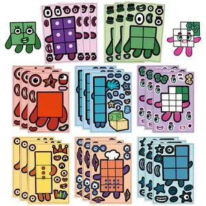 8 Tetris Puzzle Puzzles; Make A Face DIY Craft Stickers Sticker Sheets Suitable for Scrapbooks, Diaries, Laptops, Water Bottles, Cars, Etc.; Faith-based Designs; Gifts with Positive Messages; Stickers Kit
