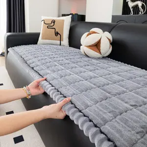 1 PC Thick Plush sofa cover, Washable Sofa Slipcover, Pet-Friendly Non-Slip Sofa Pad, Soft Washable Sofa Mat , Anti-Scratch Furniture Cover for Living Room Decor, Sectional/Loveseat/Sofa Seating Area Protector