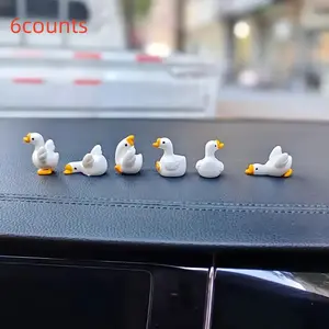 6pcs Creative Mini Resin Car Decorations, Cute Fat Goose Desktop Ornaments, Adorable Table Accessories for Home & Office Decoration, Car Trinkets, Car Interior Decoration