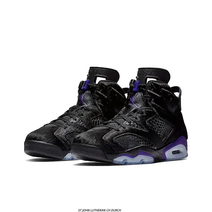 Luxury Black Suede Basketball Shoes Purple Details Breathable Mesh Panel Street Fashion Trainers