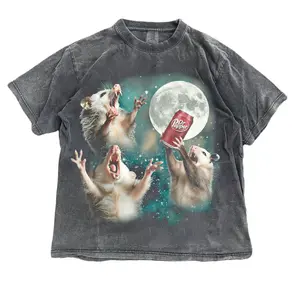 Funny Three Opossum Moon Shirt, Possum Dr Pepper Meme Graphic Tee, Night Animal Moon T Shirt, Unisex Vintage Streetwear, Meme T Shirt, Gift for Humor Lovers