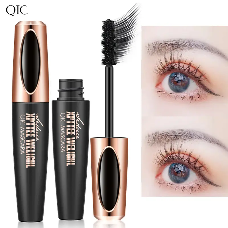 QIC Film Power Volumizing 4D Mascara Waterproof Curling Dense Lengthening Smudge-proof Mascara Factory Goods Makeup Wholesale