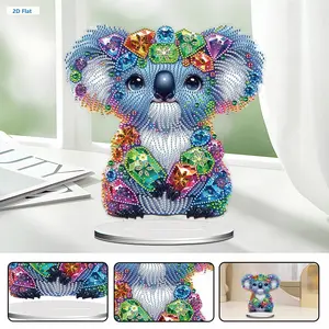 5D DIY Acrylic Diamond Painting Kit, Animal Theme Flat 2D Single-Side Desktop Ornament with Special-Shaped Bright Rhinestones, 24x22cm Relaxing Craft for Adults, Sea & Land Animals Home Decor Toy,summervibes