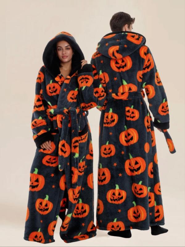 Skull Christmas Series Hooded Bathrobe, Elegant Casual Home Sleepwear, with Pockets, Long Sleeve, Fall & Winter Gift Skull Christmas Series Hooded Bathrobe, Elegant Casual Home Sleepwear, with Pockets, Long Sleeve, Fall & Winter Gift