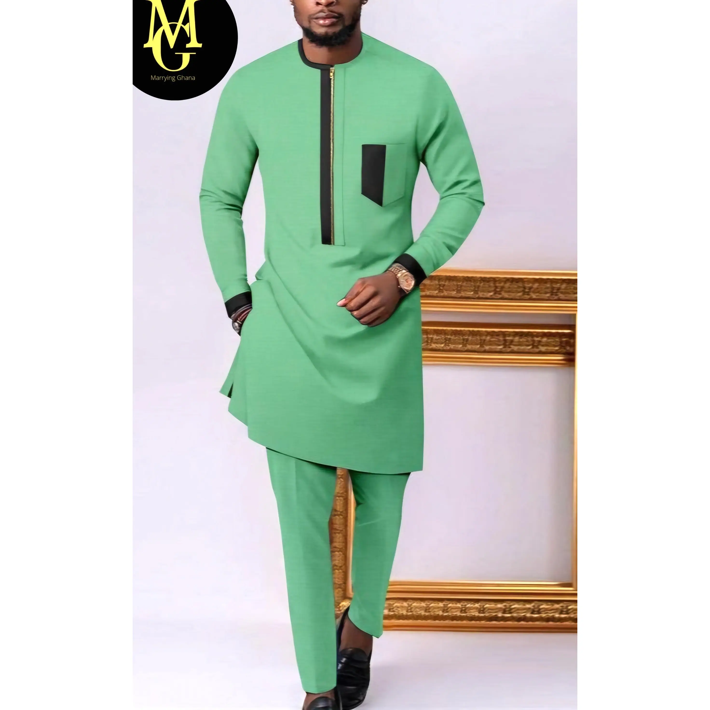MG Men's Traditional African Wear/ Kafka, African Suit T227