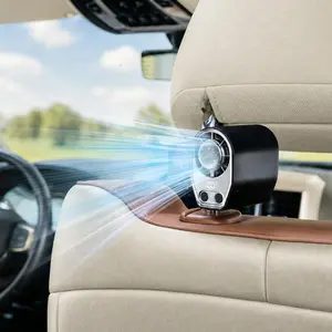 【Summer Survivals】Compact Clip-On Car SunVisor Fan USB Rechargeable, 2 Types(Standard/Semiconductor Cooling), Multiple Adjustable Airflow, LED Display, 360° Rotation, Long Battery Life for Car Travel Summerwins, Summerfinds