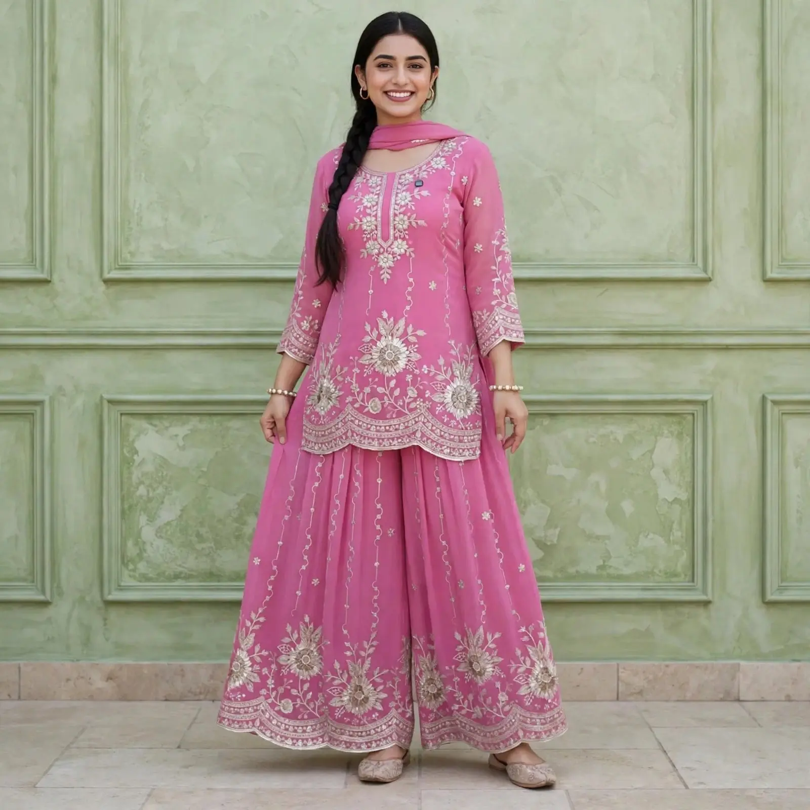 Sharara style Short kurta palazzo set
