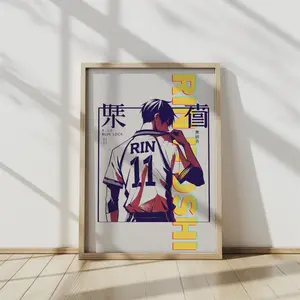 Blue Lock, Rin Itoshi Poster, Anime Wall Art