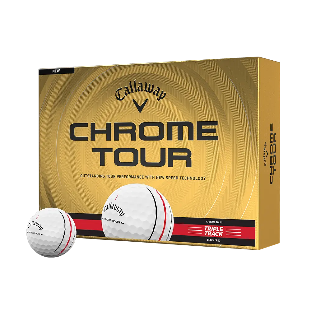 Callaway Golf Chrome Tour Black and Red Triple Track Golf Balls in Red/Black