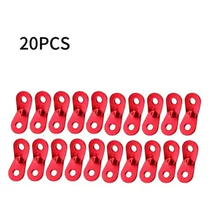 20-Piece Adjustable Aluminum Camping Rope Buckles Set, Essential Outdoor Tent and Awning Accessories, Versatile Tools for Home and Garage Use