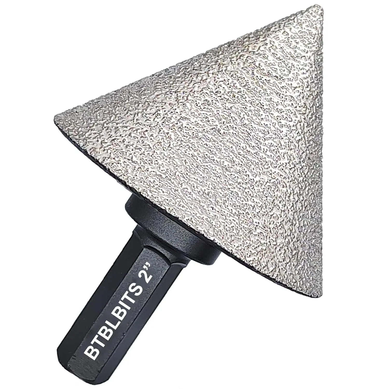 BTBLBITS Diamond Beveling Chamfer Bit - 2" Hex Shank (0-50mm Size), 60-Degree 70.5mm Diamond Countersink Tool for Cleanly Enlarging, Trimming Holes in Tile, Granite (Bevel Edge Finish)