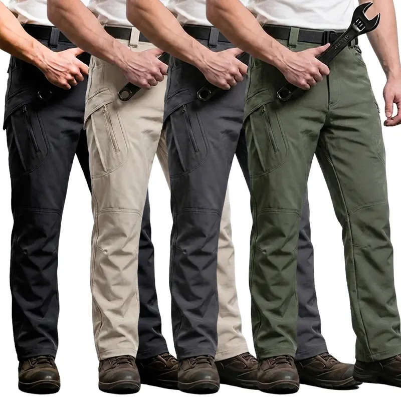 Homug Men's 4-Piece Tactical Work Pants, tear-resistant, lightweight EDC work hiking pants, multiple pockets, outdoor clothing, hiking construction workers, outdoor fishing