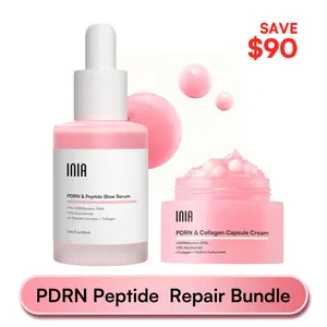 INIA PDRN + Peptide Repair Bundle – Cream & Serum Duo for Deep Repair & Radiant, Firmly Hydrated Skin with Salmon DNA, Peptides & Niacinamide, Safe for Sensitive Skin