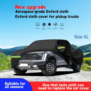 Rain and frost protection pickup truck cover, full-coverage protective cover, thickened abrasion-resistant fabric, sun and wind protection design, suitable for 242-inch pickup trucks.