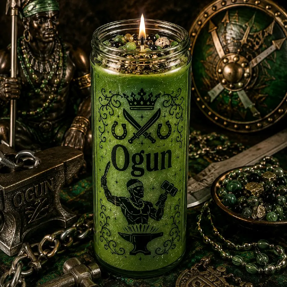 Ogun Ritual Candle Employment Breaking Through & More 8in Tall Unscented