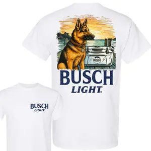 Limited Busch Light Best Friend Unisex T-Shirt, German Shepherd with Busch Light, Funny Dog with Beer, Gift For Dog Lover, Full Colors, For Men and Women