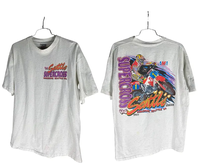 Vintage 1993 MSR MS Racing Motocross T-Shirt Cotton Crew Neck Tee