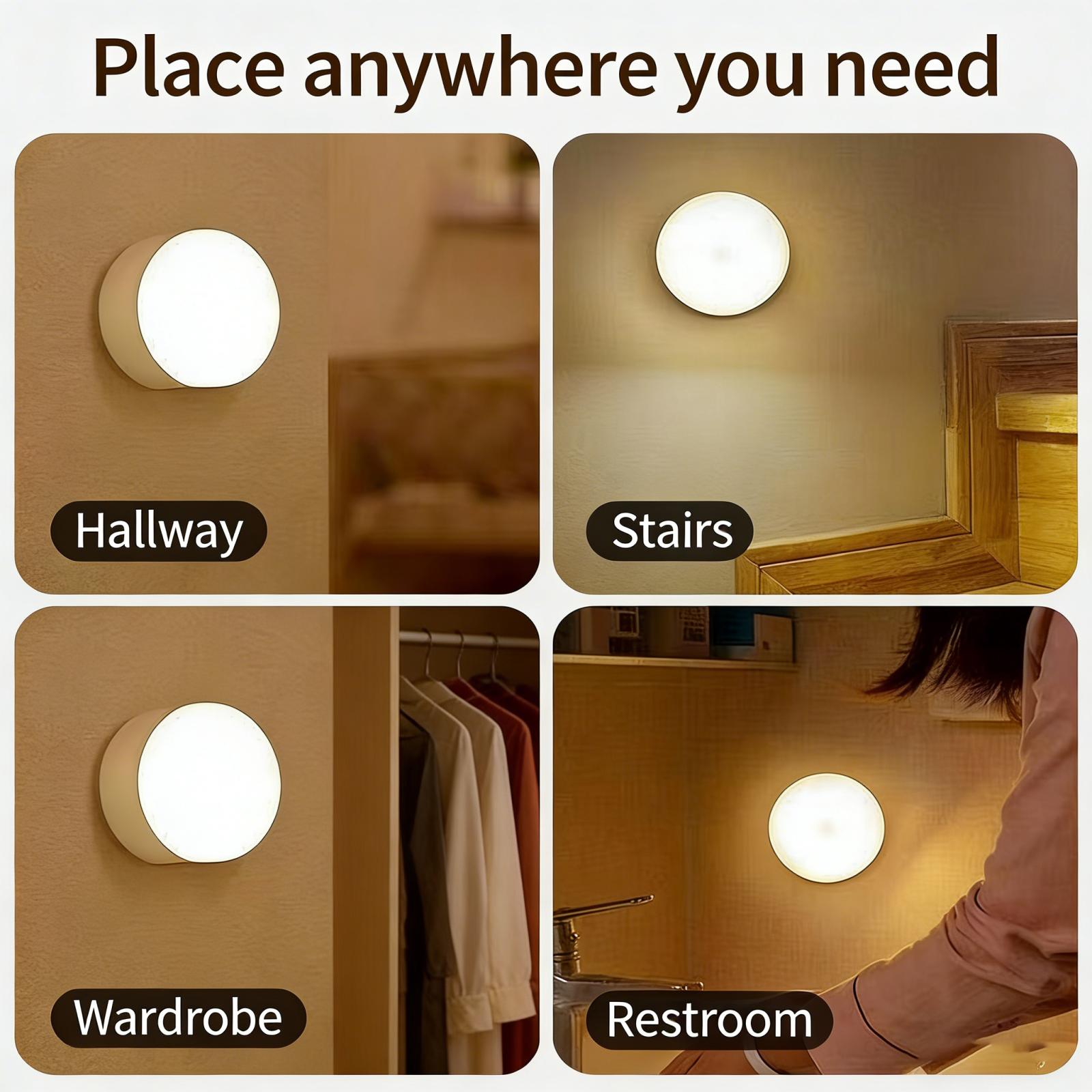 Dimmable touch light, rechargeable battery-powered touch light, magnetic adhesive wardrobe light with two lighting modes and USB charging mode, wireless magnetic sticker night light, 3000K warm white light, powered by a 1000 mAh battery, warm yellow, dimm