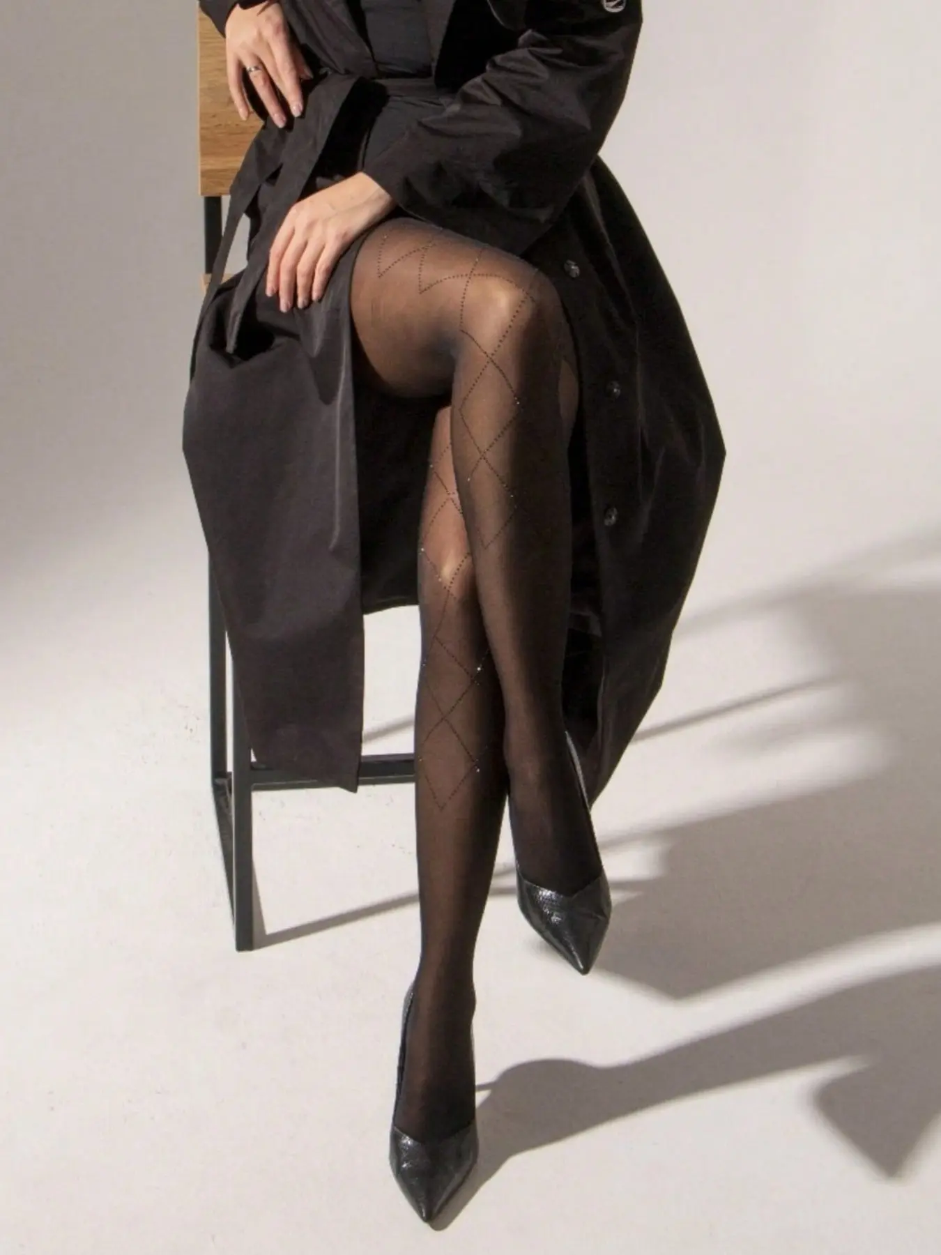 Women's Fashion New Rhombic Grid Diamond Stockings, Fitted Casual Style, Perfect for Parties and Gatherings